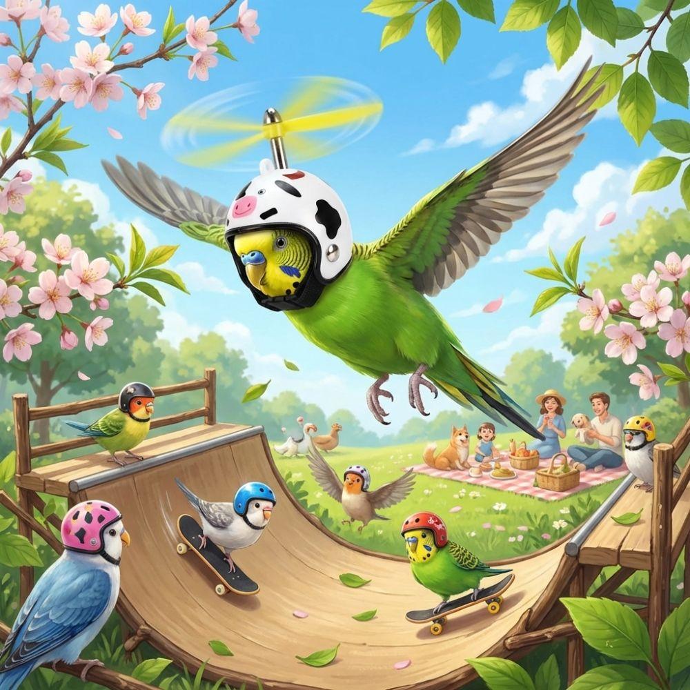 Sun Protection Pet Parrot Safety Helmet Waterproof Hamster Safety Parrot Hat Bicycle Riding