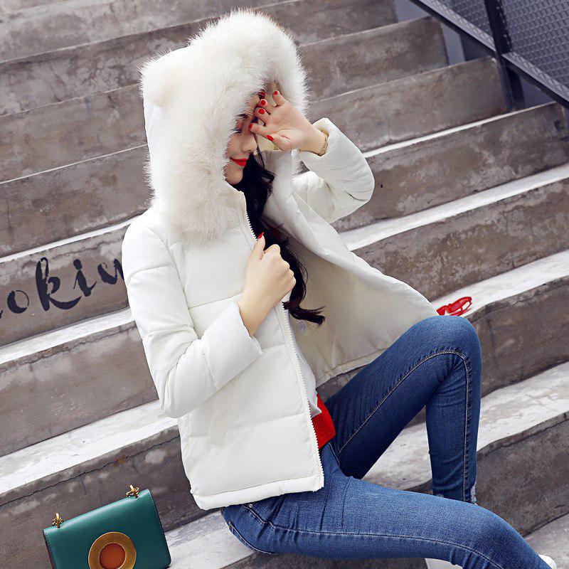

Женская хлопковая подкладка зимняя хлопковая тонкая с капюшоном хлопковая перьевая женская M белый