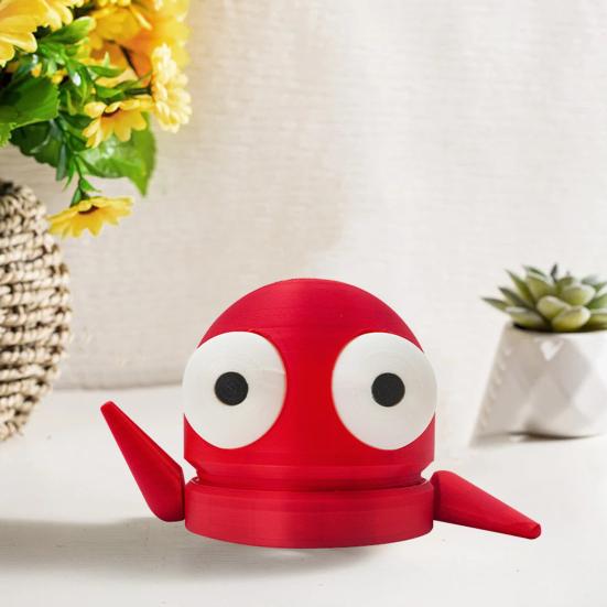 Cartoon Red Robot Piggy Bank Movable Arm Coin Cash Storage Container Kids Adults Money Saving Box Home Office Desktop Decoration