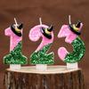 Sequin Number Birthday Candle 0-9 Creative Cake Decoration First Year Number Candle Wizard Hat