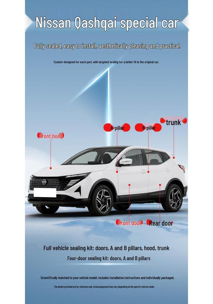 Nissan Qashqai Sealing Strip: Door Insulation, Dustproof Rubber for Noise Reduction, Fits All Models