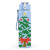 1PC Christmas Tree Pattern 750ml Color Plastic Sports Water Bottle Leakproof Flip Straw Lid Suitable for Sports Office Home Use
