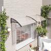 Front Door Canopy Outdoor Awning Aluminium Rigid Plastic Polycarbonate Rain Shelter UV Water Rain Resistant 75 X 195 Cm White