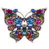 Vintage Inlaid Diamond Butterfly Brooch - Elegant Retro Insect Pin for Women