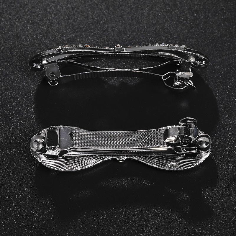 Crystal bow spring clip female ponytail hair accessory at the back of the head hair clip