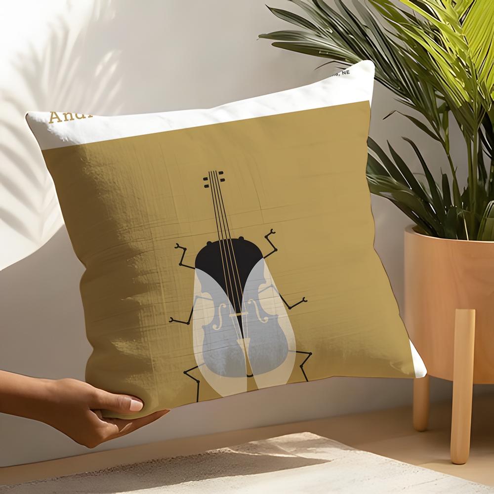 2 Abstract Quirky Musical Note Patterns Pillow Case Home Living Room Decoration Linen Pillowcover Pillow Cases Cushion Cover