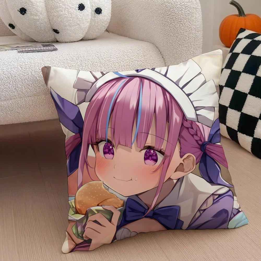 HHololive MMinato Aqua Cushion Cover Throw Pillow Cover Hidden Button Durable Polyester Chair Cushion