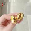 Pigeon Egg Gold Plated Adjustable Ring with Shiny Finish - High-End Fashion Statement