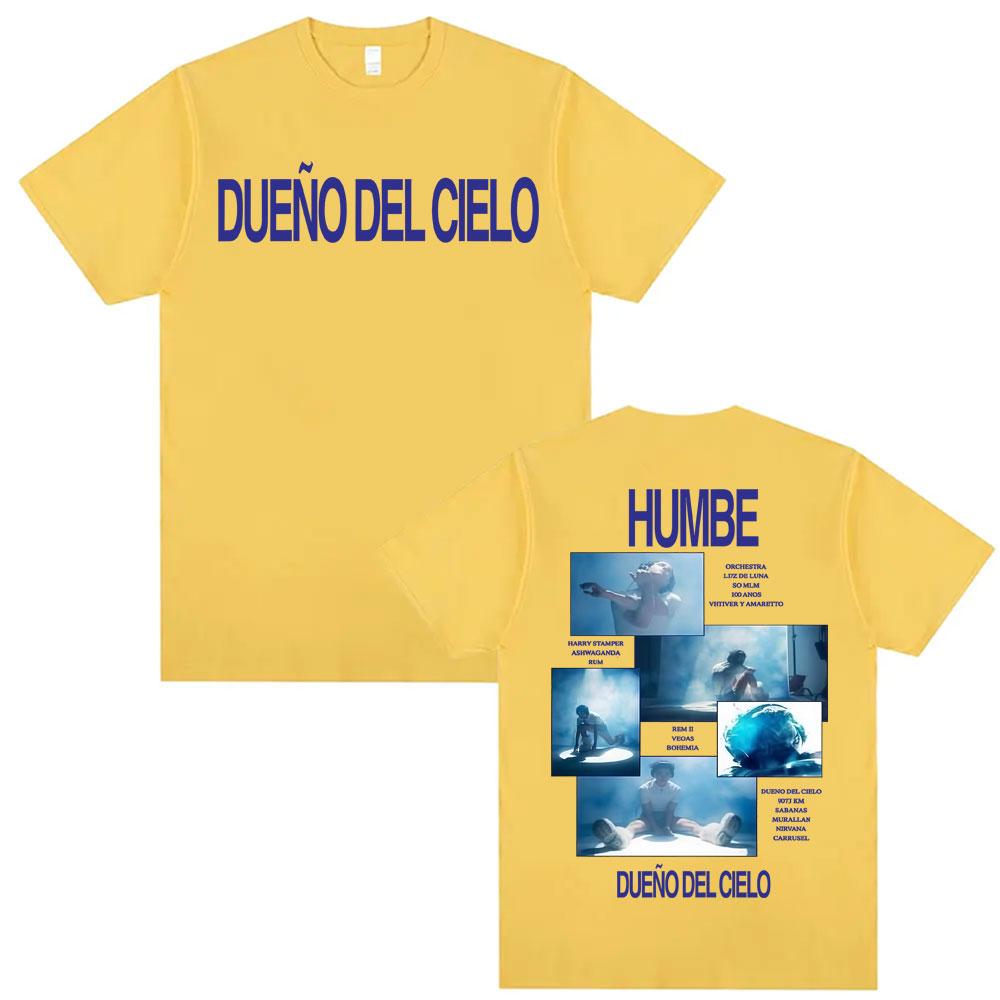 Sänger Humbe Album Dueno Del Cielo Tour 2026 T-Shirts Unisex Harajuku Street Oversized Sommer Herren Freizeit Rundhals Baumwoll-T-Shirt