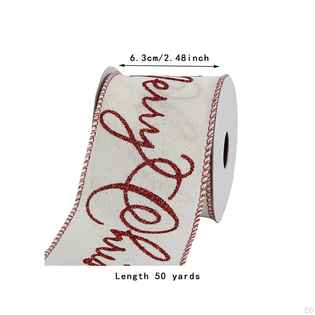 Christmas Ribbon for Craft Projects And Gift Wrapping 50 Yards 2.5 Inch