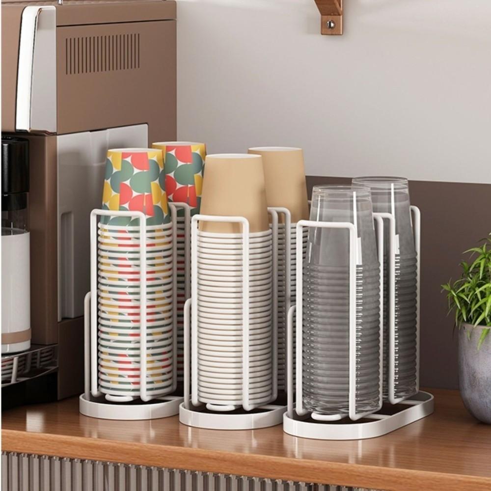Wall Mounted Storage Rack Metal Cup Dispenser Creative Disposable Cup Holder