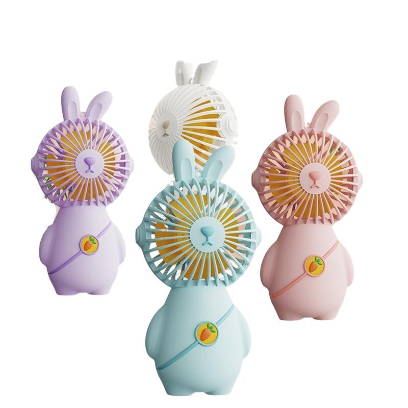 

2024 горячий креативный милый кролик вентилятор USB зарядка открытый удобный мини-вентилятор с сильной силой ветра розовый