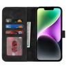 For iPhone 14/13 Wallet Case Double Folded Edge Skin Touch PU Leather Flip Phone Cover