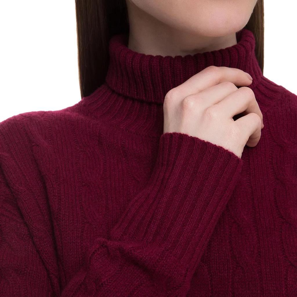 Polo Ralph Lauren Solid Color Chunky Knit Turtleneck Oversized Wool Cashmere Blend Sweater Women sweater 211763841-002