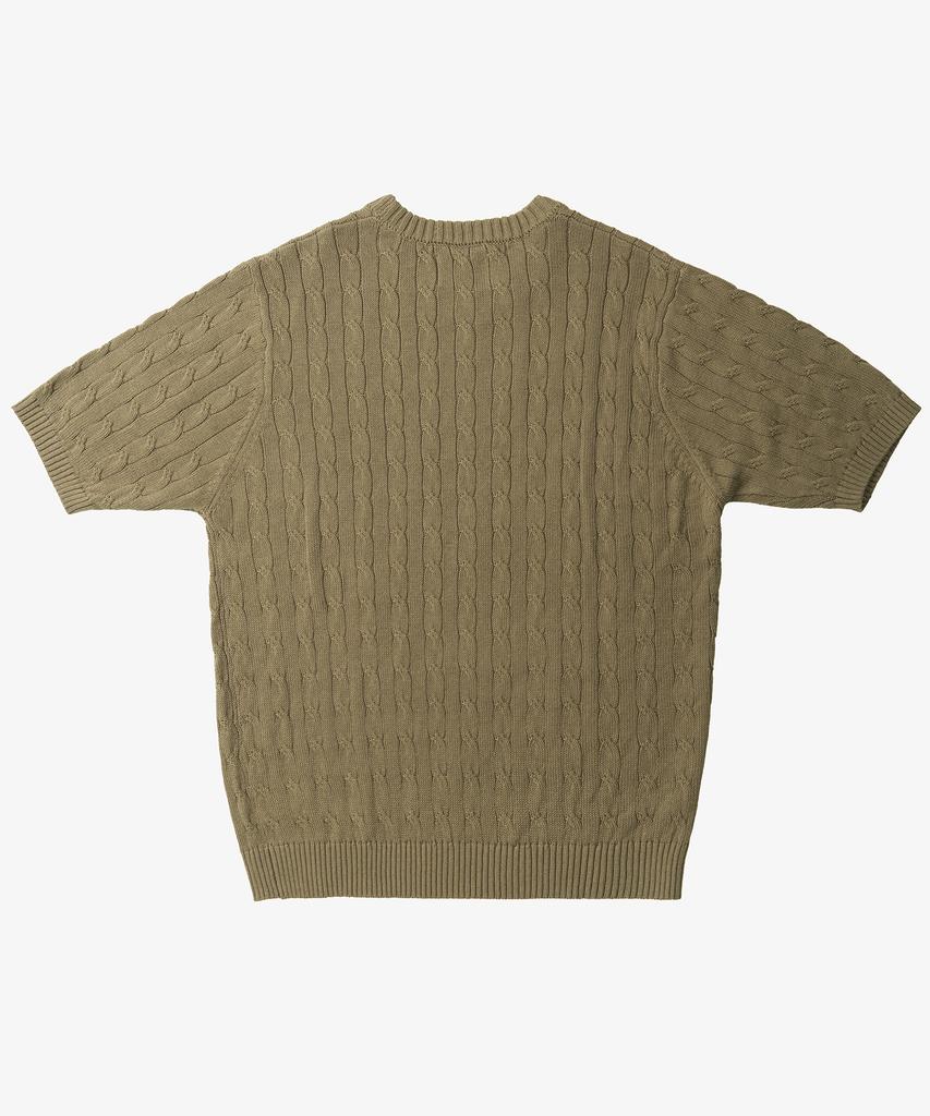 TOFFEE Classic Cable Round Neck Half Knit (Khaki Beige)