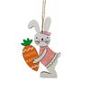 Cartoon Easter Ornaments Set Easter Decoration Bunny Rabbit Carrot Wood Pendant Craft Supplies Easter Decorations For Home