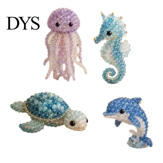 3D Beaded Animal Kit Tiny DIY Kit, Cute Mini Sea Life Beads Embroidery Relaxing Craft Activity Handmade Bead Art Making Set for Adults, Lovers Project