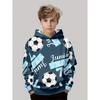 Autumn 3D Football Printed Hoodies Fashionable Casual Sports Long Sleeved Children's Boy Hooded Sweatshirts