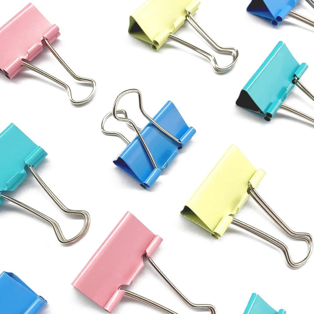 48 Pcs Medium Binder Clips, 1.25 Inch(32mm), Colored Binder Clips, Paper Clamps Medium Size for Office Supplies, 4 Vibrant Color