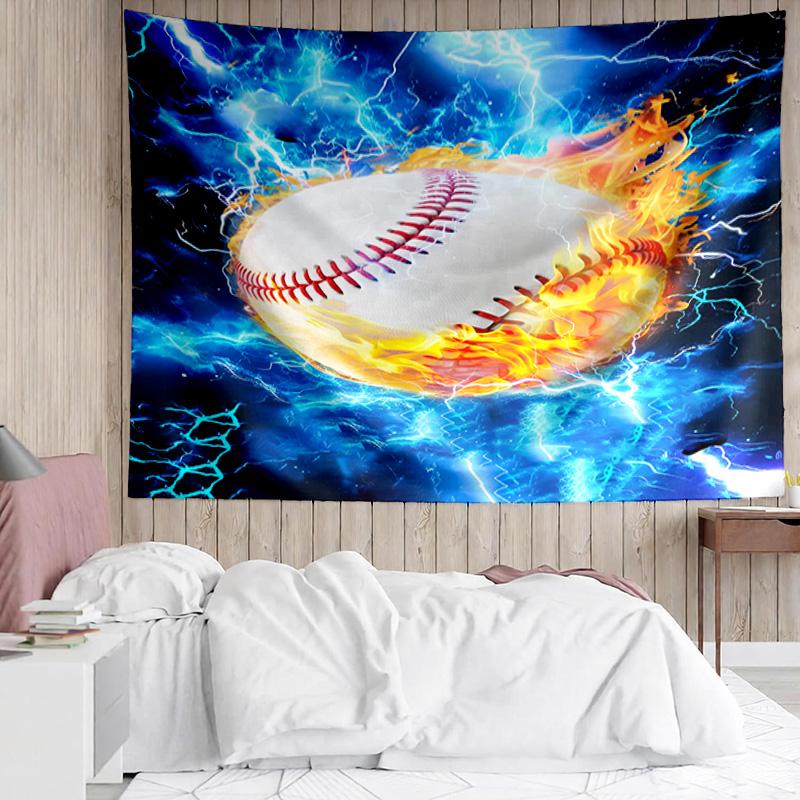 1PC Flaming Football Artwork K-pop music group Tapestry Accessories for Bedroom,Livingroom, dormitory Room Wall Decor Fan Birthday Gifts