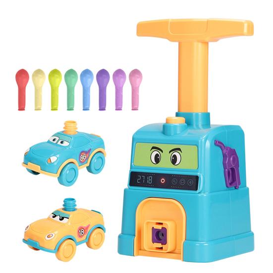 Carro de brinquedo com balão para crianças com inflador, tipo prensa educacional, movido a ar, brinquedo de carro de inércia para crianças, meninos e meninas, presente de aniversário