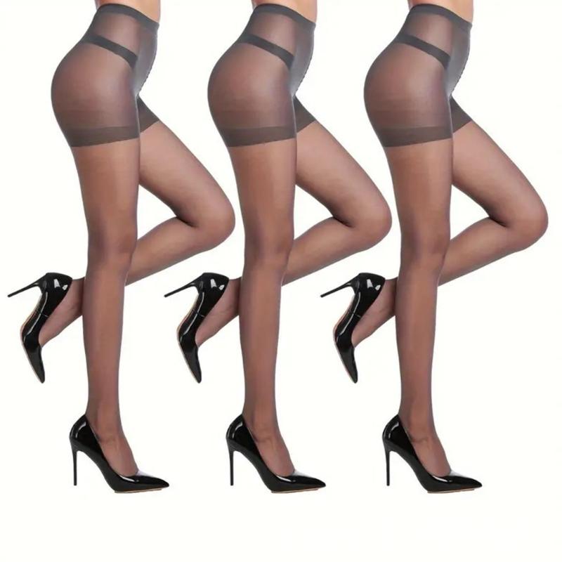 3 Piece Ultra Thin Anti Run Nylon Stockings Breathable Pantyhose Comfortable Seamlessly Leggings For Daily Wear