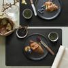 1/4/6PCS Black Square Placemats Faux Leather Dining Table Mat Nordic Luxury Placemat Kitchen Accessories Cup Coaster Wine Pad