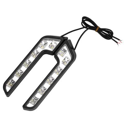 2Pcs Daytime Running 12V 6 Led Lights L Shaped Driving Lamp Daytime Running Fog Light Waterproof Car Led Lamp Replacement