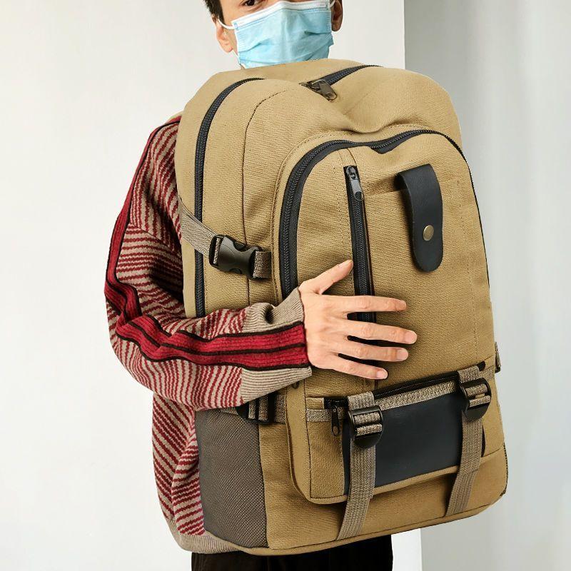 Extra Large Capacity Men's Canvas Backpack Oversized Travel Luggage Backpack