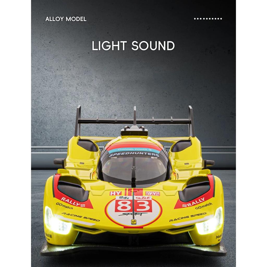 1/22 Ferrari 499P Endurance Race Alloy Sports Car Model Diecast Metal Racing Vehicles Car Model Simulation Sound and Light Kids Toy Gift