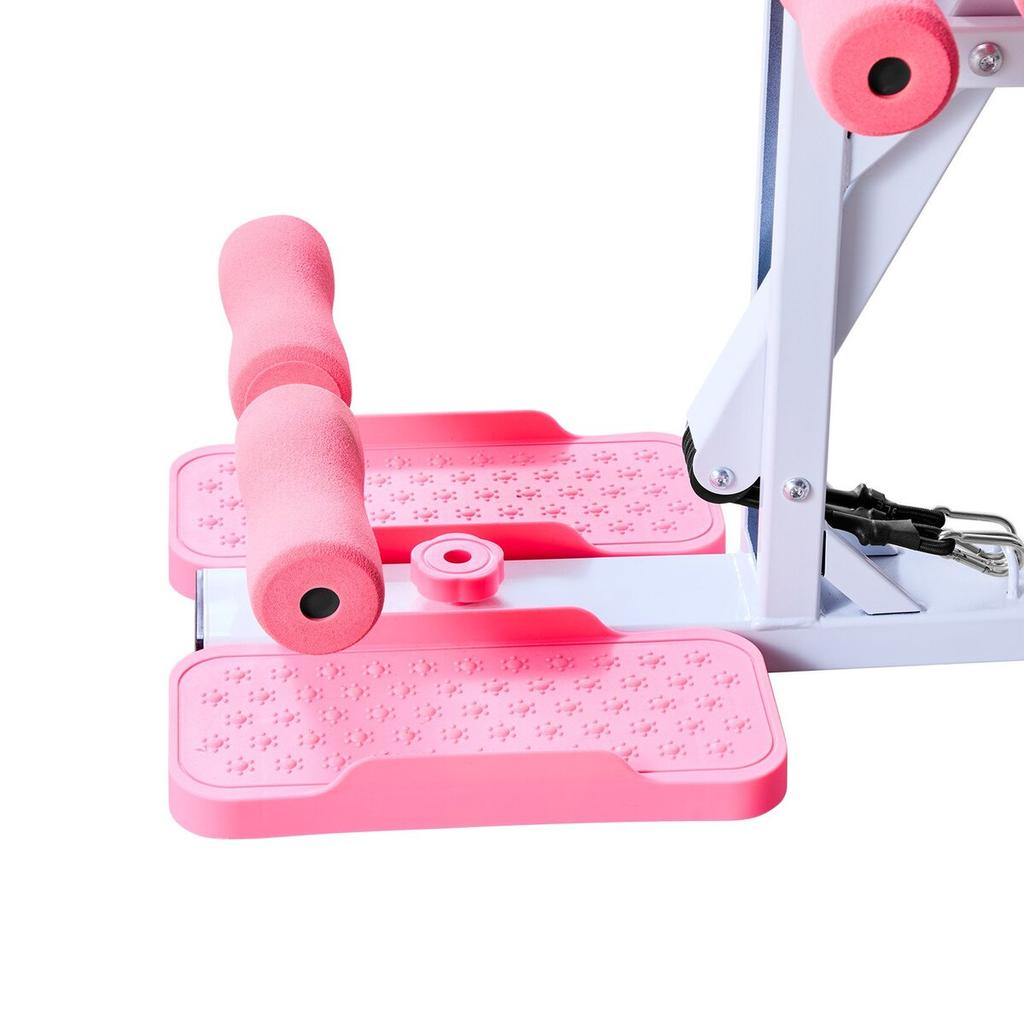 Deep Squat Machine, Adjustable Glutes Trainer Machine with 3 High-Strength Resistance Bands, Folding Core Leg & Glutes Exercise Trainer, Push Up