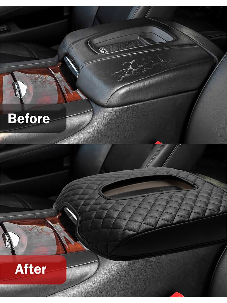 Leather Car Center Console Car Armrest Cover Protector Pad Car Interior For Cadillac Escalade 2015-2020 Accessories
