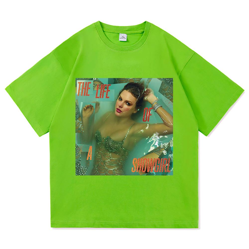 The Life of A Showgirl Album Tricou 2025 Modă Nouă Haine Bărbați/femei Vintage Harajuku Haine de Înaltă Calitate Tricouri Bumbac