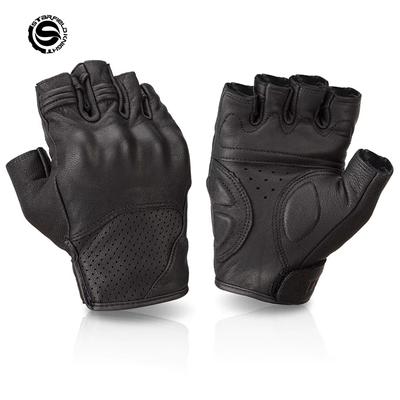 SFK Motorrad-Fahrhandschuhe Halbfinger Sommer Atmungsaktiv Echtes Ziegenleder Abriebfest Motocross Ritter Rennsport Ausrüstung