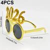 2026 Xmas Party Decoration Funny Glasses Number Eyeglasses 2026 Happy New Year Glasses Glitter Sunglasses Cosplay Prop