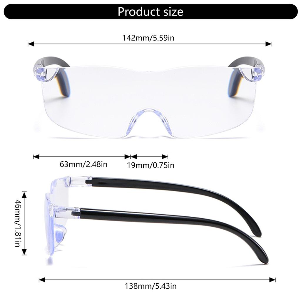 HD Magnifying Reading Glasses With Blue Light Blocking For Seniors Oversized Unframed Design Lightweight Comfort Fit
