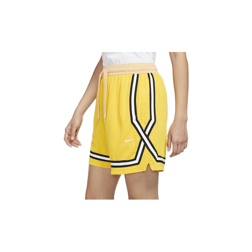 Nike Fly Crossover Embroidered Logo Color Block Sports Shorts Women shorts Yellow DH7326-709