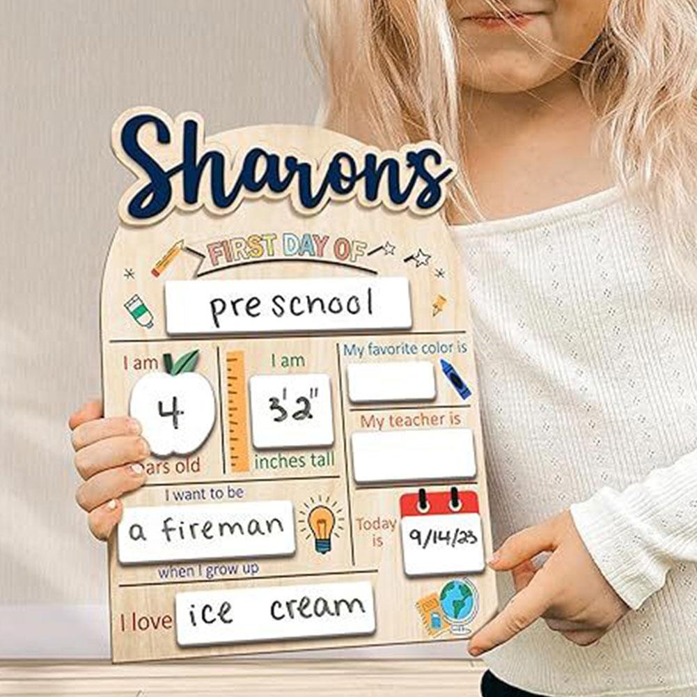 First And Last Day Of School Board Reusable Photo Message Board Personalized First Day Of School Sign Chalkboard for Kids School