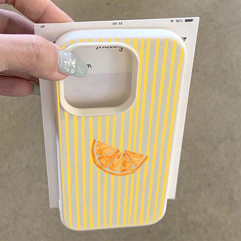 Simple Yellow Striped Lemon Pattern Silicone Phone Case For iPhone 17 Pro Max 14 Plus 11 12 13 14 15 16 Pro 17 Air Soft Cover