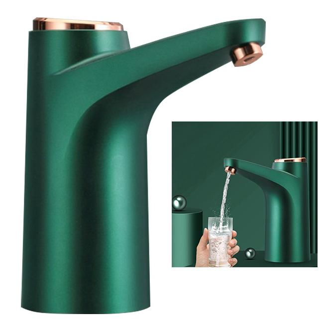 Water Bottle Dispenser USB Charging Electric Drinking Water Pump for Office School Hospitals Retro Green