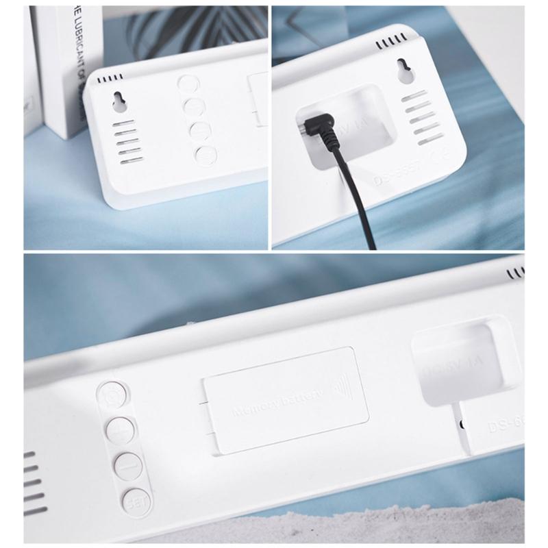 Large LED Wall Clock, 9Inch, with 2 Alarm Clock Big Screen, 3 Level Brightness LED Alarm Clock for Home Decor