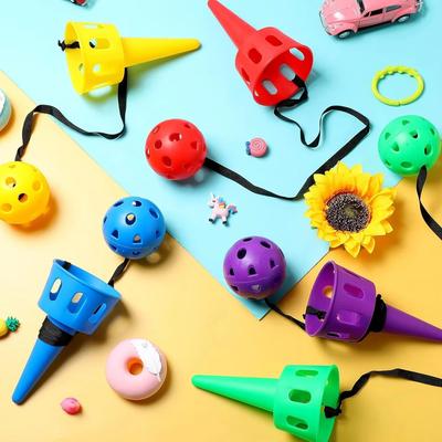 Wurf- und Fangball-Set Kinder Ball und Becher Hand-Auge-Koordination Fangball mit Schnur Outdoor-Partyspiel für Rasen Hof Strand