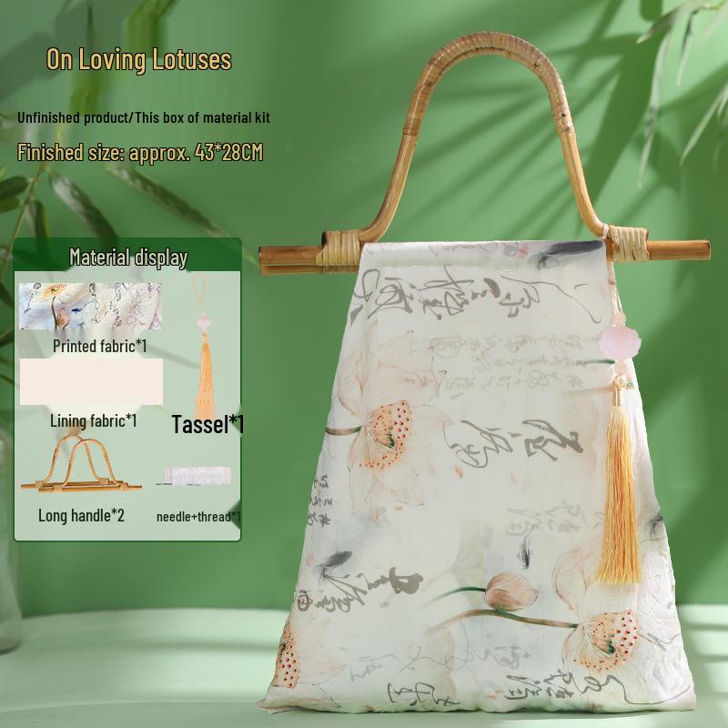 Bamboo Knot DIY Bag Kit - New Chinese Style Cotton Cheongsam Bag for Team Building & Salon Activities