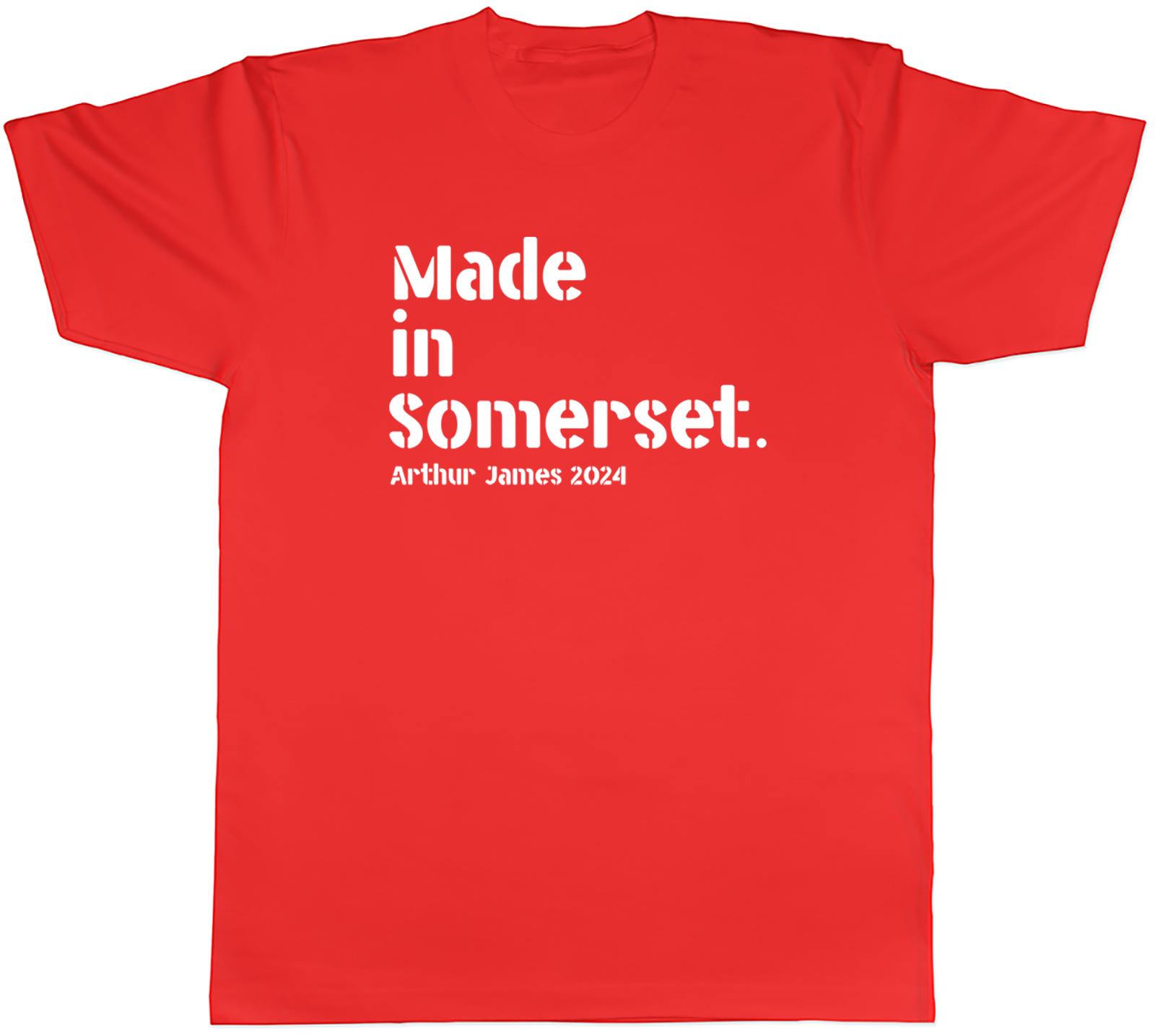 Personalised Made in Somerset Unisexs TShirt Name Date Tee Gift S