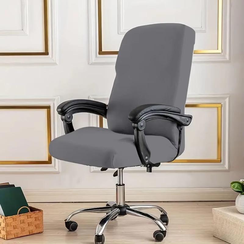 Elastic Zippered Office Chair Cover Durable Dust-proof Minimalist Gaming Chair Slipcover Solid Color Supply Chair Protector