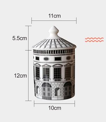 Neuschwanstein Castle Candle Holder Candles Jar Retro Storage Bin Ceramic Caft Home Decoration Jewerlly Storage Box