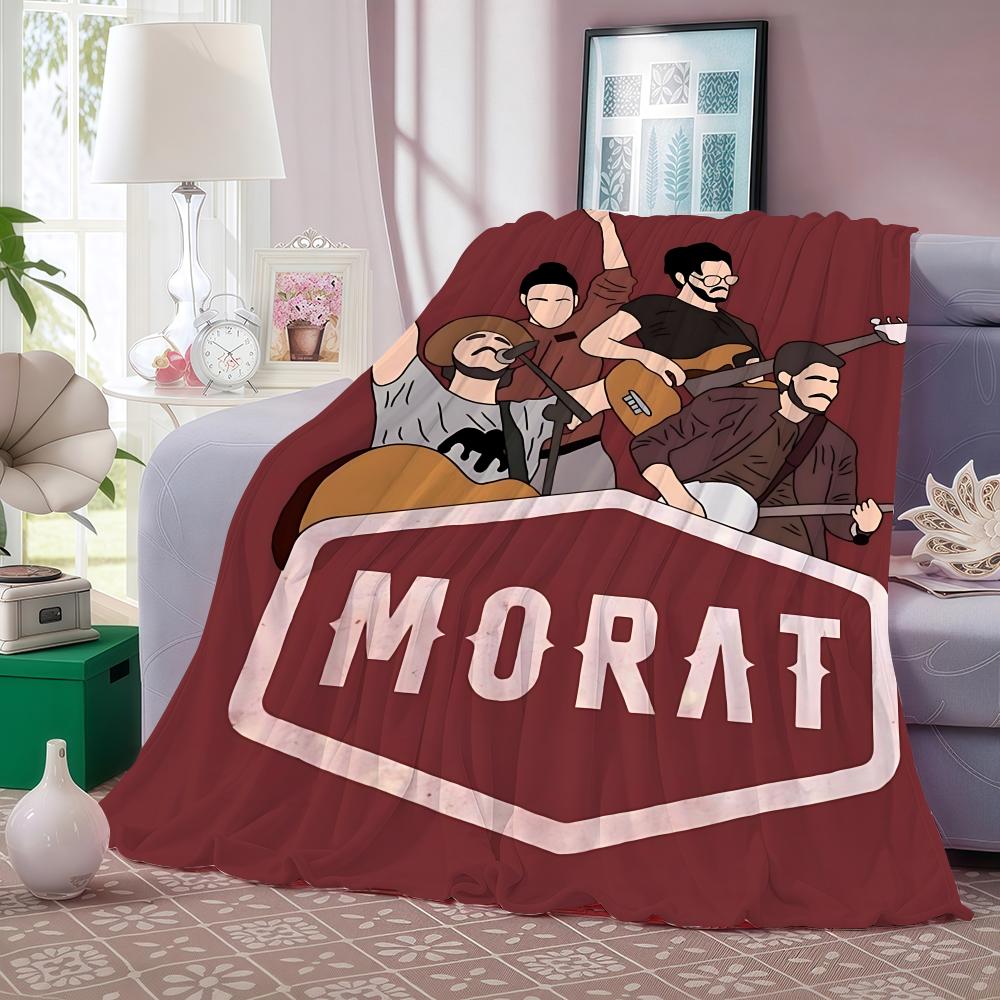 Band M-Morat Throw Lightweight 240g Flannel Blanket Soft Skin-friendly for Summer Cooling