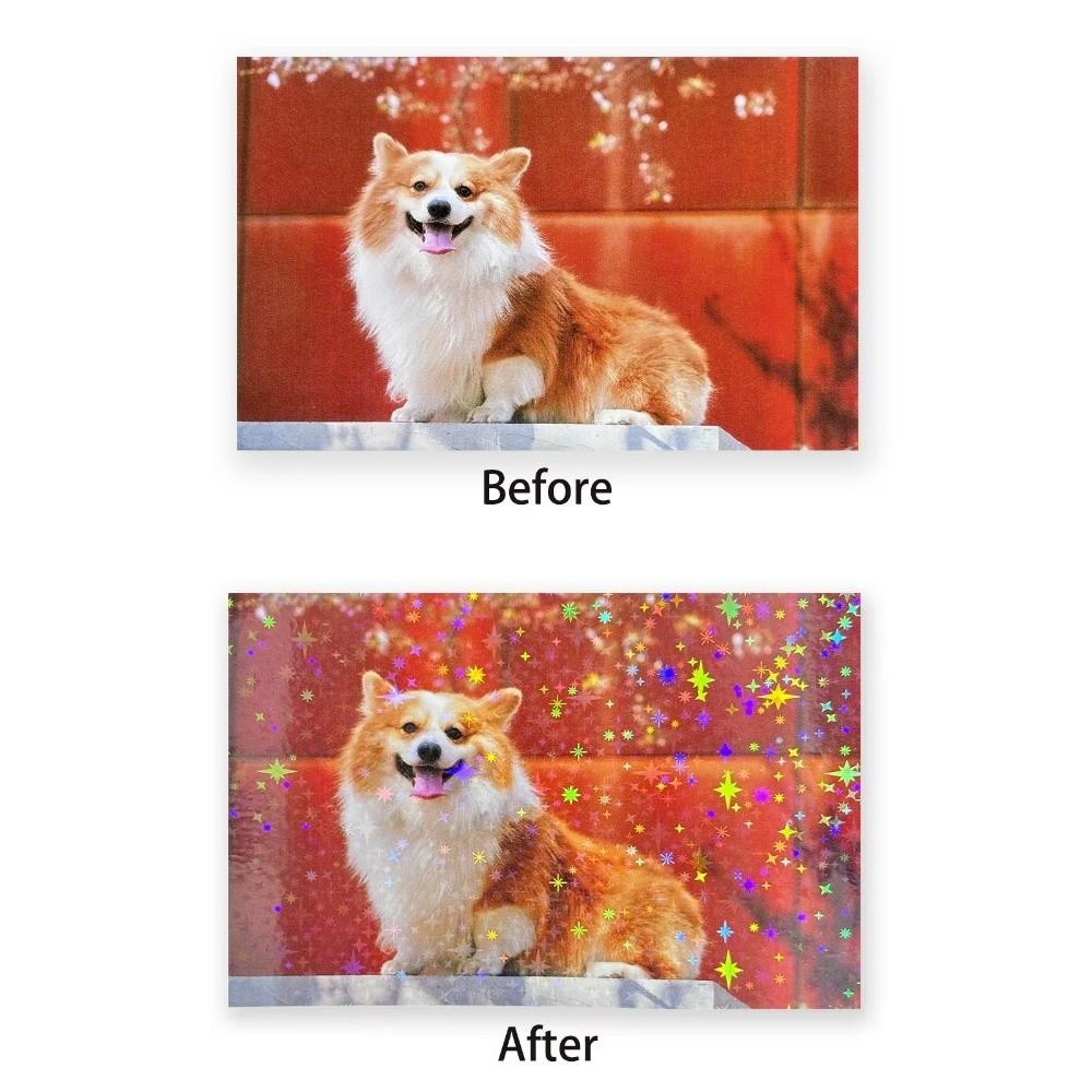 5Pcs Self Adhesive Holographic Sticker Paper A4 Vinyl Sticker Cold Lamination Film  Card Photo