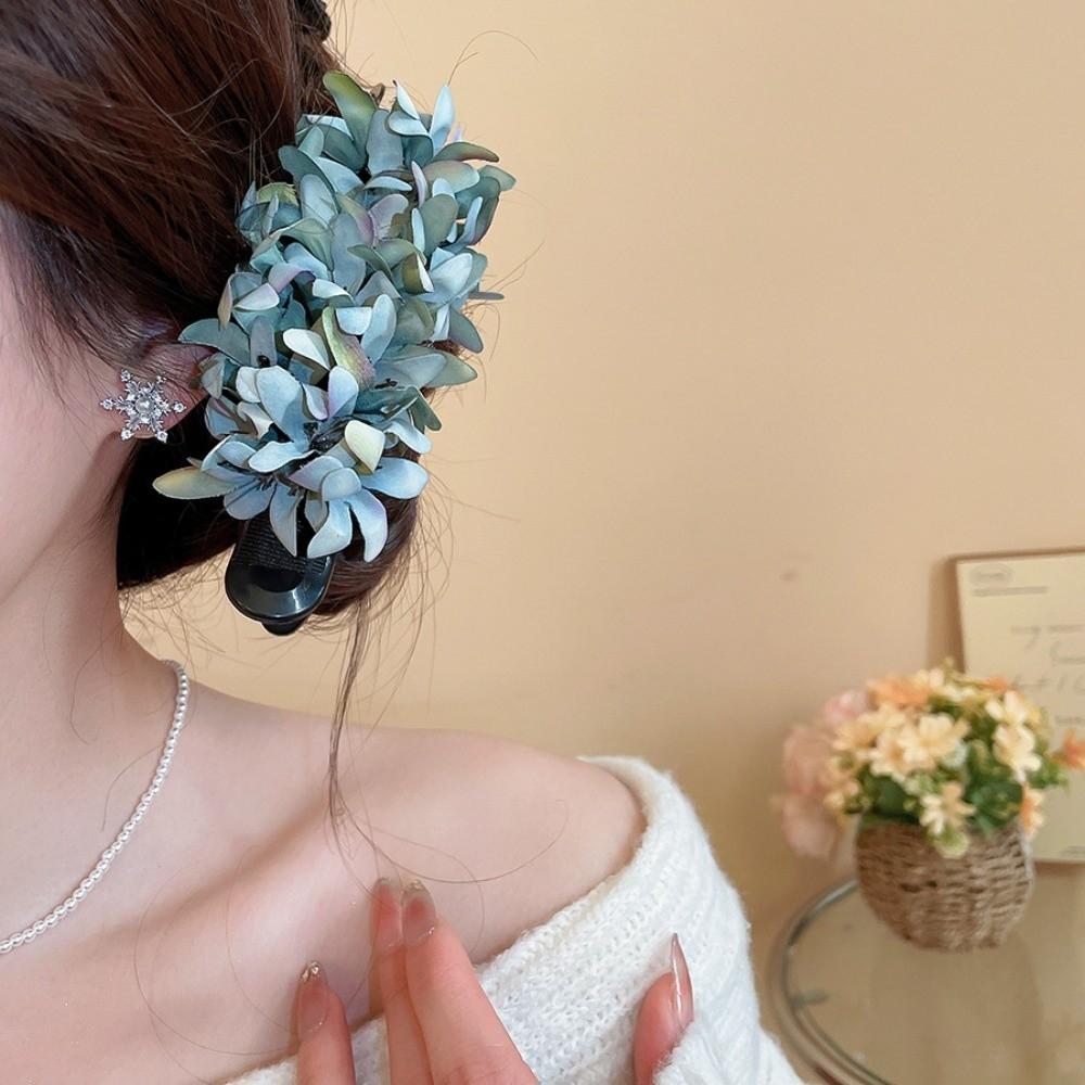 Colorful Flower Hairpin Cloth Ponytail Holder Elegant Hanfu Hair Clip  Summer Accessories