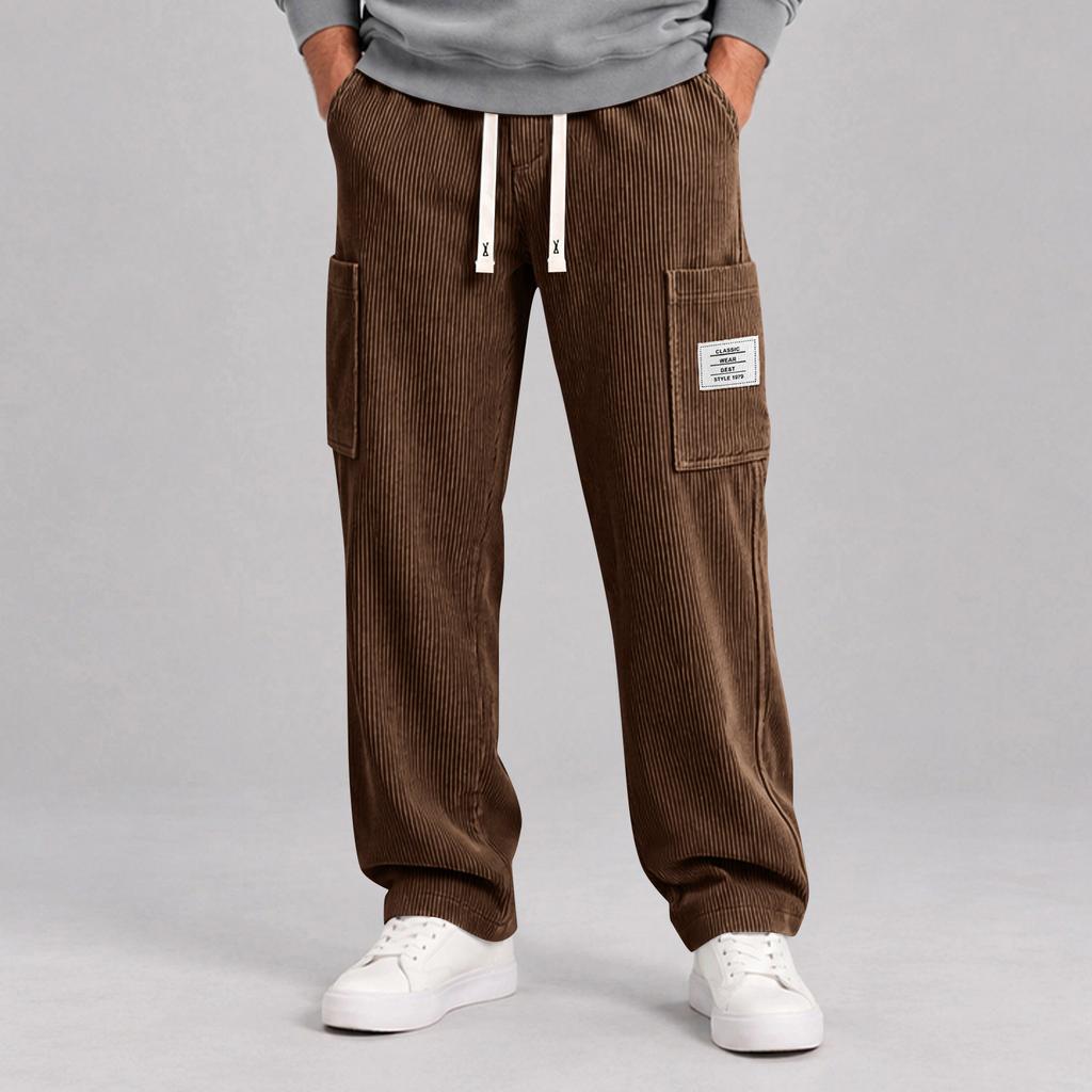 Pantaloni da uomo a gamba dritta, casual, comodi, lunghi, per l'uso quotidiano